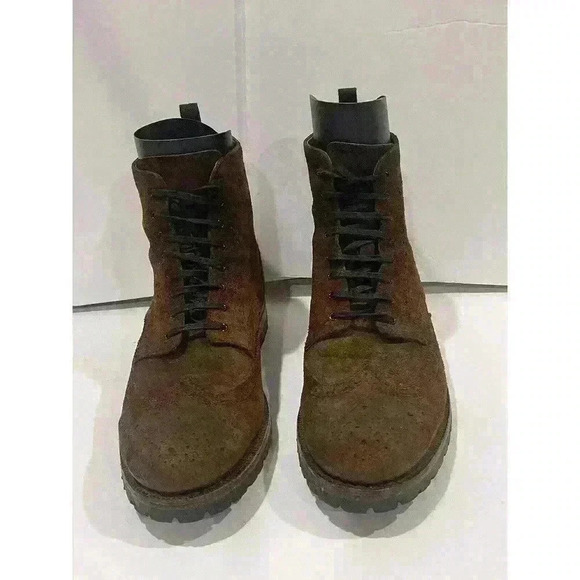 NWOB Frye George Men’s Wingtips Brown Suede Leather Boots Chukka Size 11 main image 4